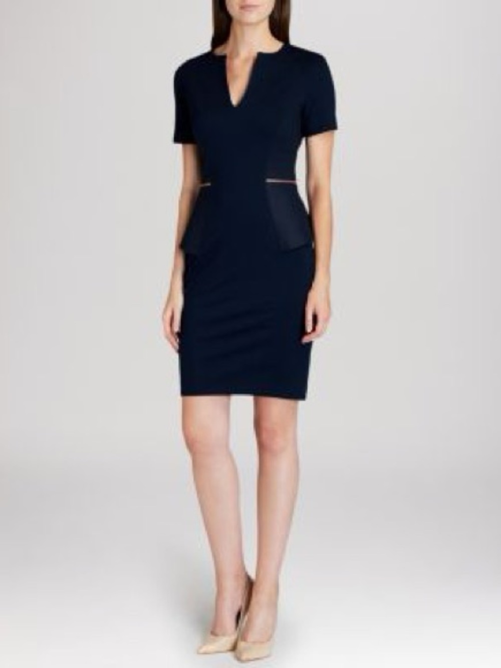 Ted Baker Navy Peplum Sheath Dress - Women's